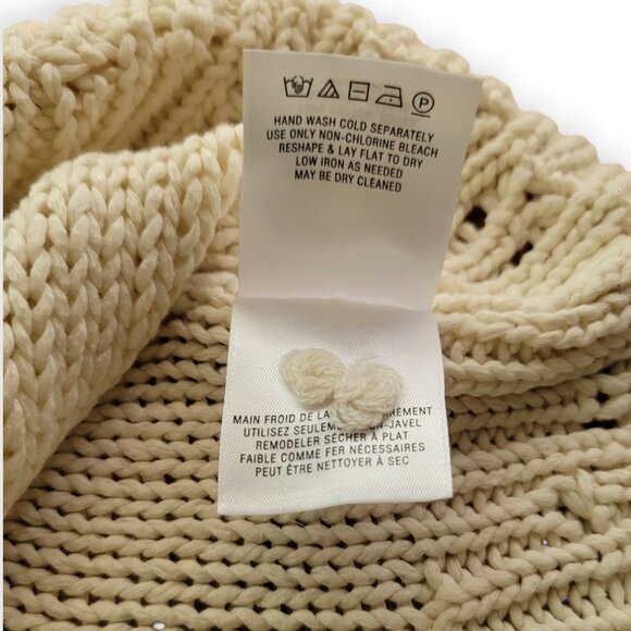 Anthropologie cottagecore sleeveless ruffle-front 100% cotton crochet knit L - Picture 7 of 9